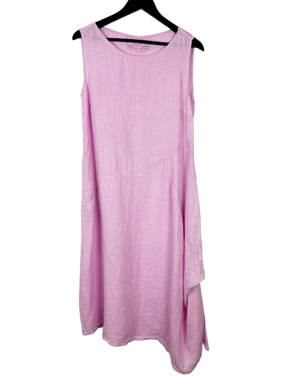 Grizas Washed Linen Maxi Dress Women's Size Small Sleeveless Pink